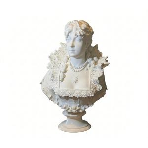 Buste exclusif de Marie de Médicis, reine de France (provenant du musée Peter Kaus) Marbre