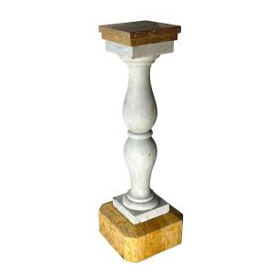 Architectural Capital In Carrara Statuario White Marble And Siena Yellow Marble