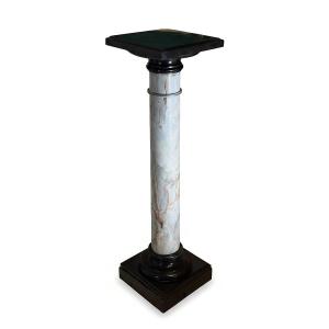 Colonne/Chapiteau en Marbre bréchique et Marbre noir belge
