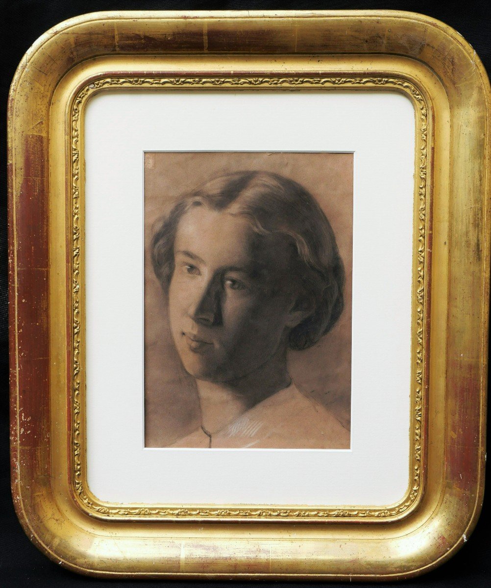 Attribué à Eugène-Emmanuel-Amaury PINEU-DUVAL, dit AMAURY-DUVAL, Portrait de jeune homme-photo-4