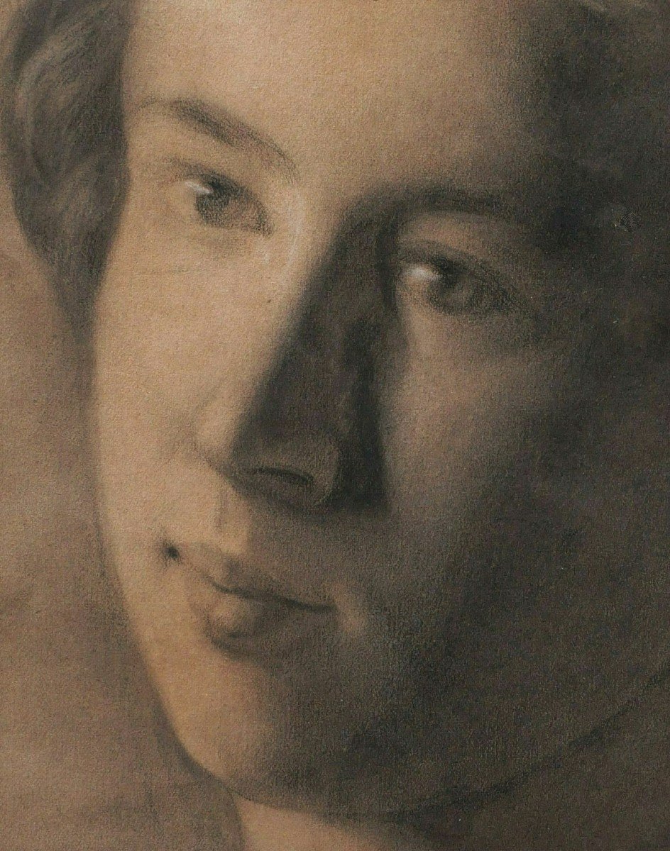 Attribué à Eugène-Emmanuel-Amaury PINEU-DUVAL, dit AMAURY-DUVAL, Portrait de jeune homme-photo-2