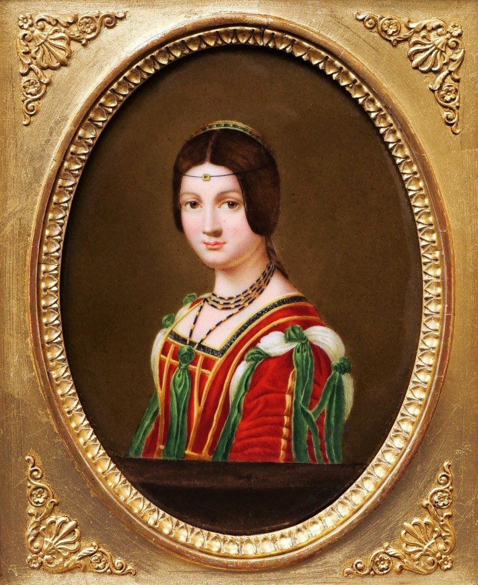 Honorine Fromage, La Belle Ferronnière, After Leonardo Da Vinci, Porcelain-photo-2