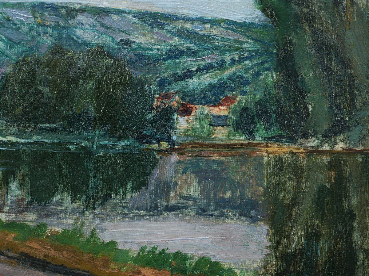 Christian CAILLARD, Paysage en bord de rivière-photo-3