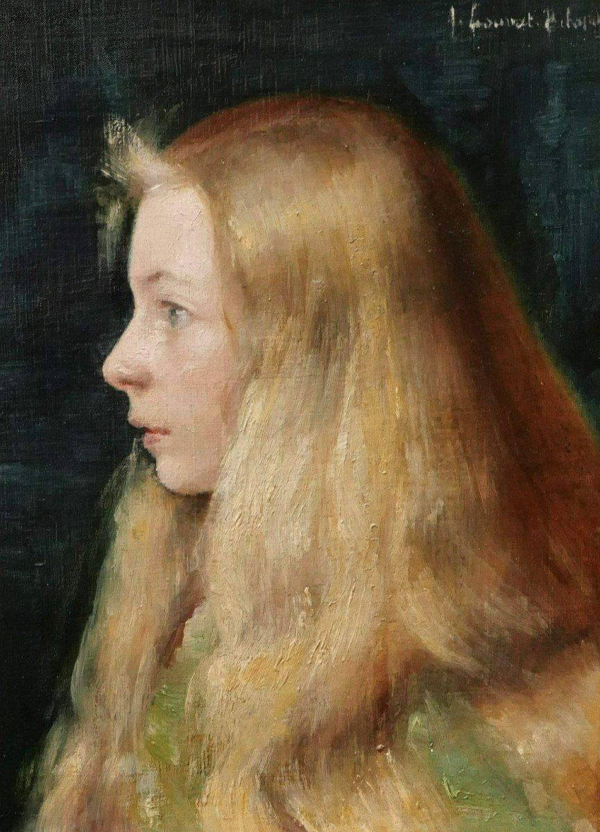 Augustine Louvat-bibard, Little Blonde Girl In Profile