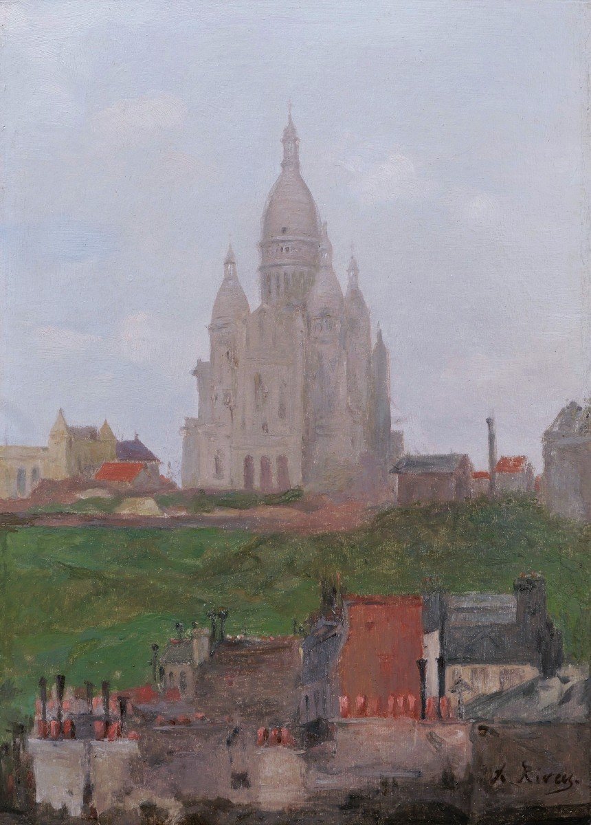 Arsène Hippolyte Florent Rivey, View Of The Butte Montmartre With The Sacré Coeur