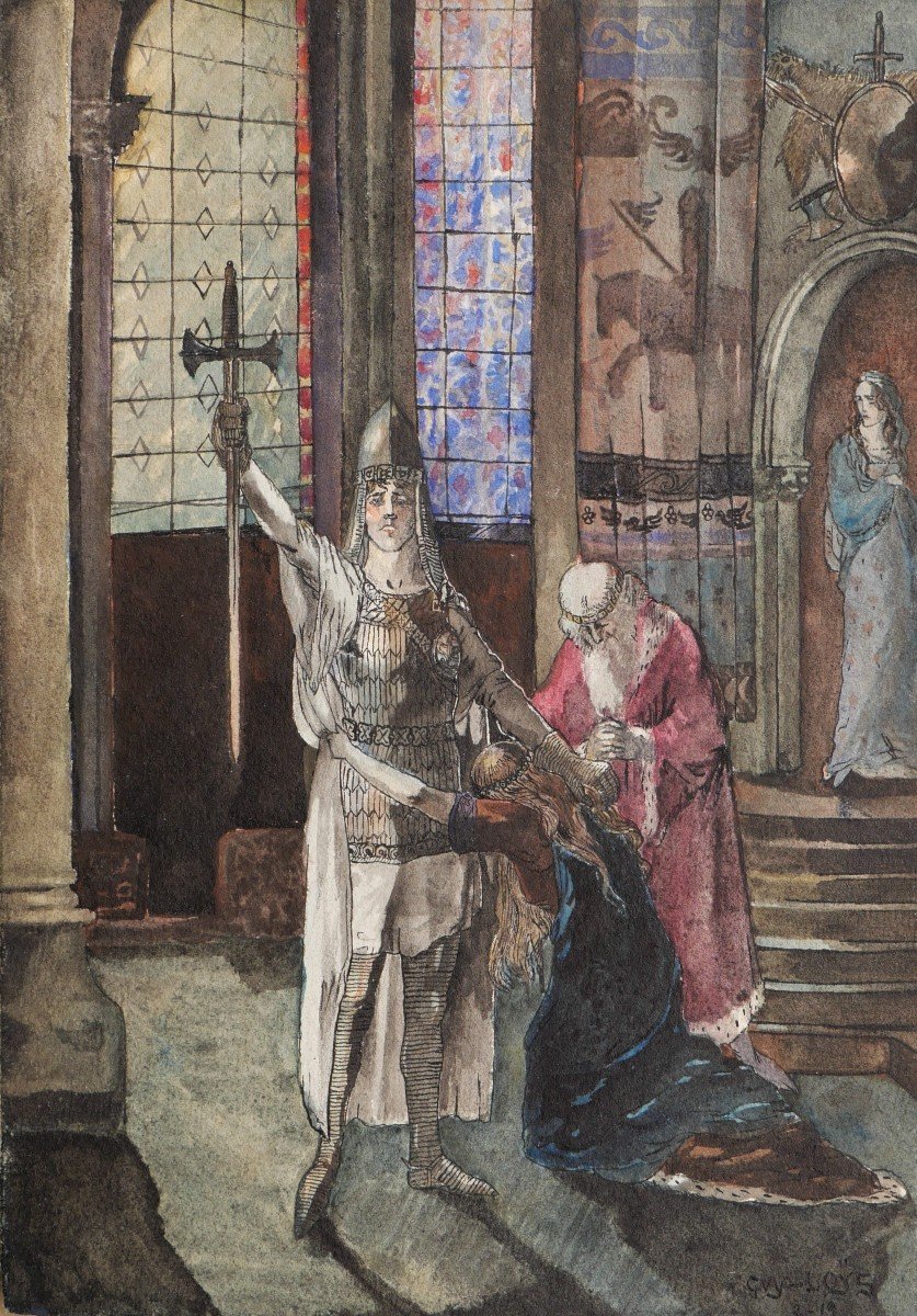 Louis BILLARD, alias Guy-Loÿs, Le Roi d'Ys (album complet de 15 aquarelles originales)-photo-3