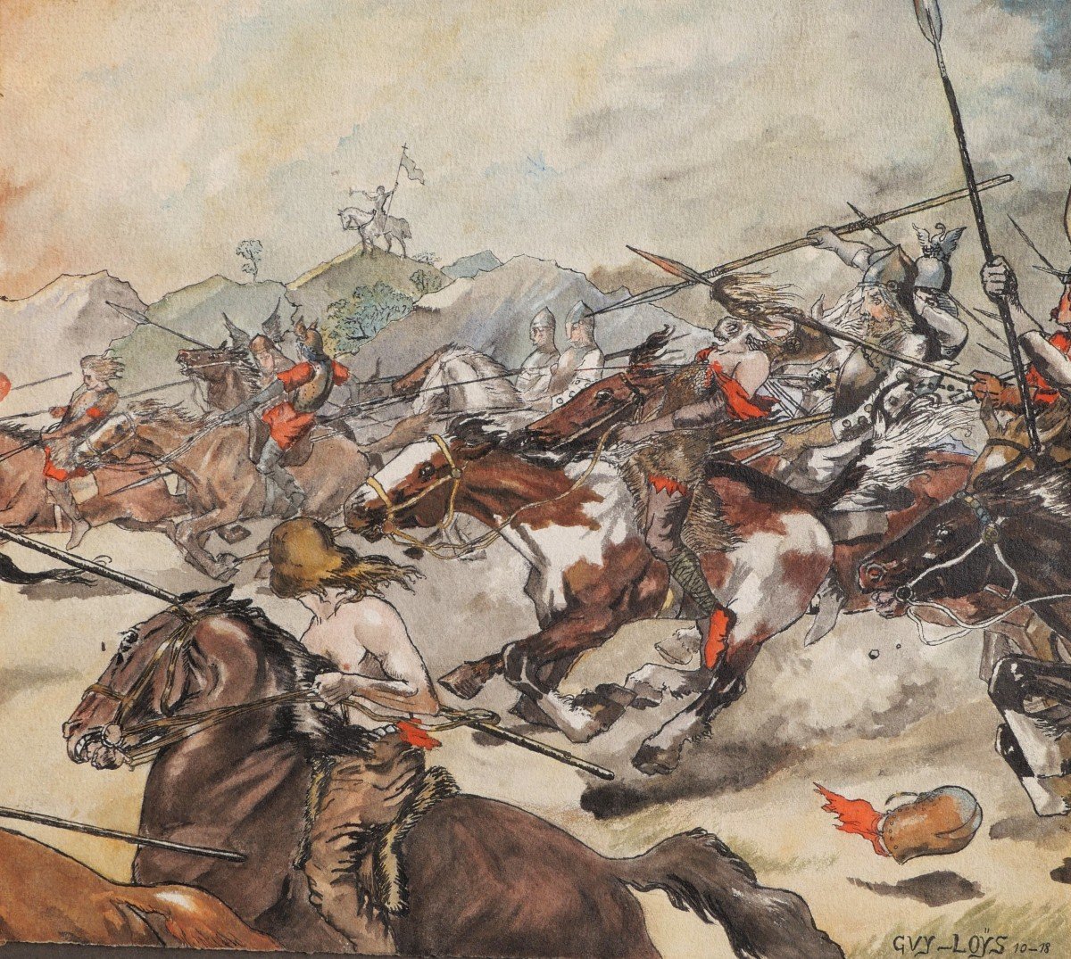 Louis BILLARD, alias Guy-Loÿs, Le Roi d'Ys (album complet de 15 aquarelles originales)-photo-5