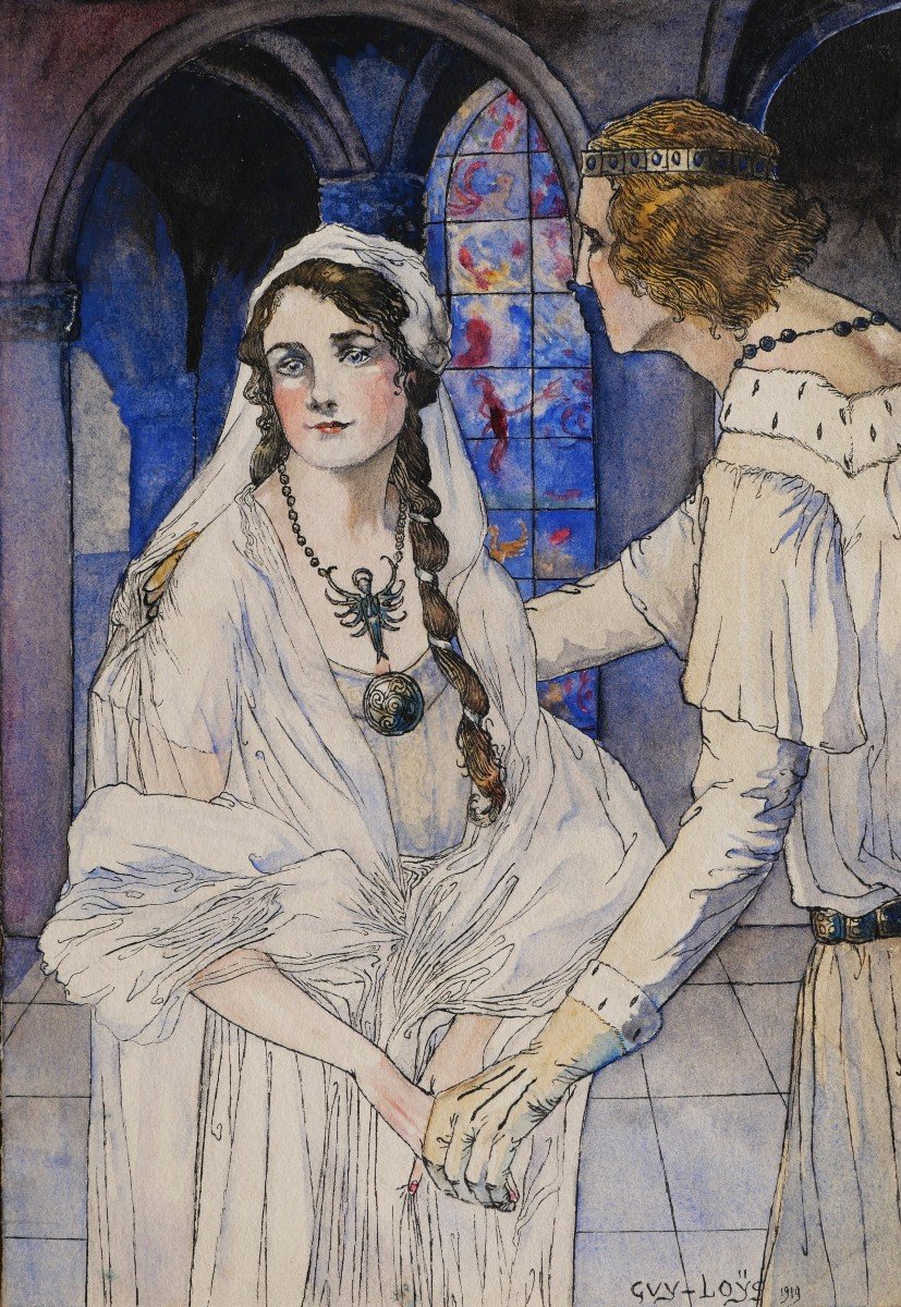 Louis BILLARD, alias Guy-Loÿs, Le Roi d'Ys (album complet de 15 aquarelles originales)-photo-7