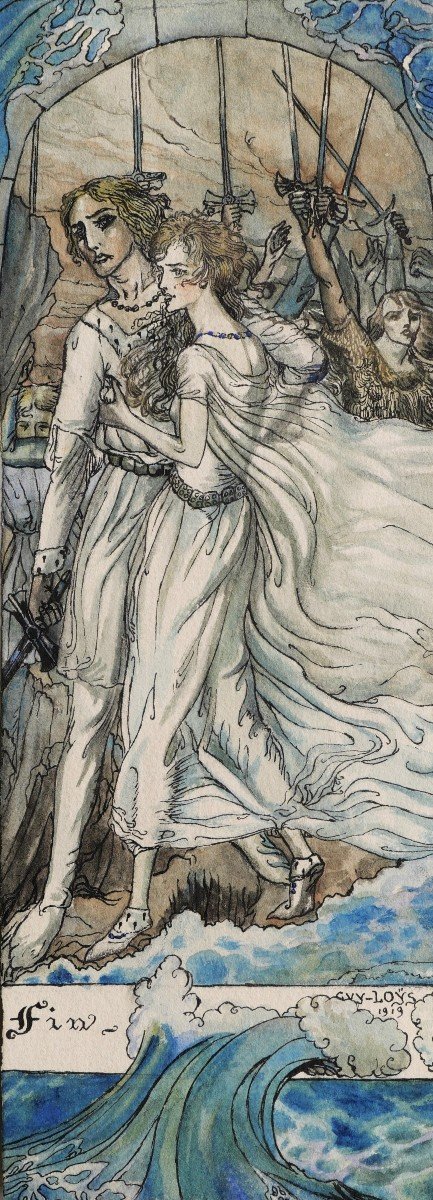Louis BILLARD, alias Guy-Loÿs, Le Roi d'Ys (album complet de 15 aquarelles originales)-photo-8