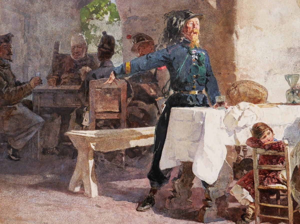 Paolo RICCARDI, Bersagliere, mendiante et enfant dans une auberge-photo-2