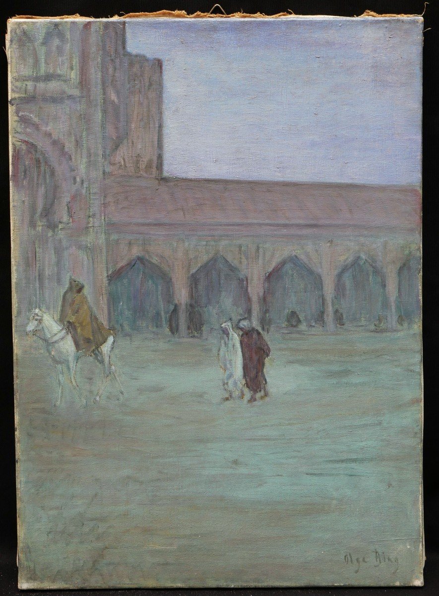 Olga Bing, Lively Scene At Night In The Courtyard Of A Mosque-photo-1