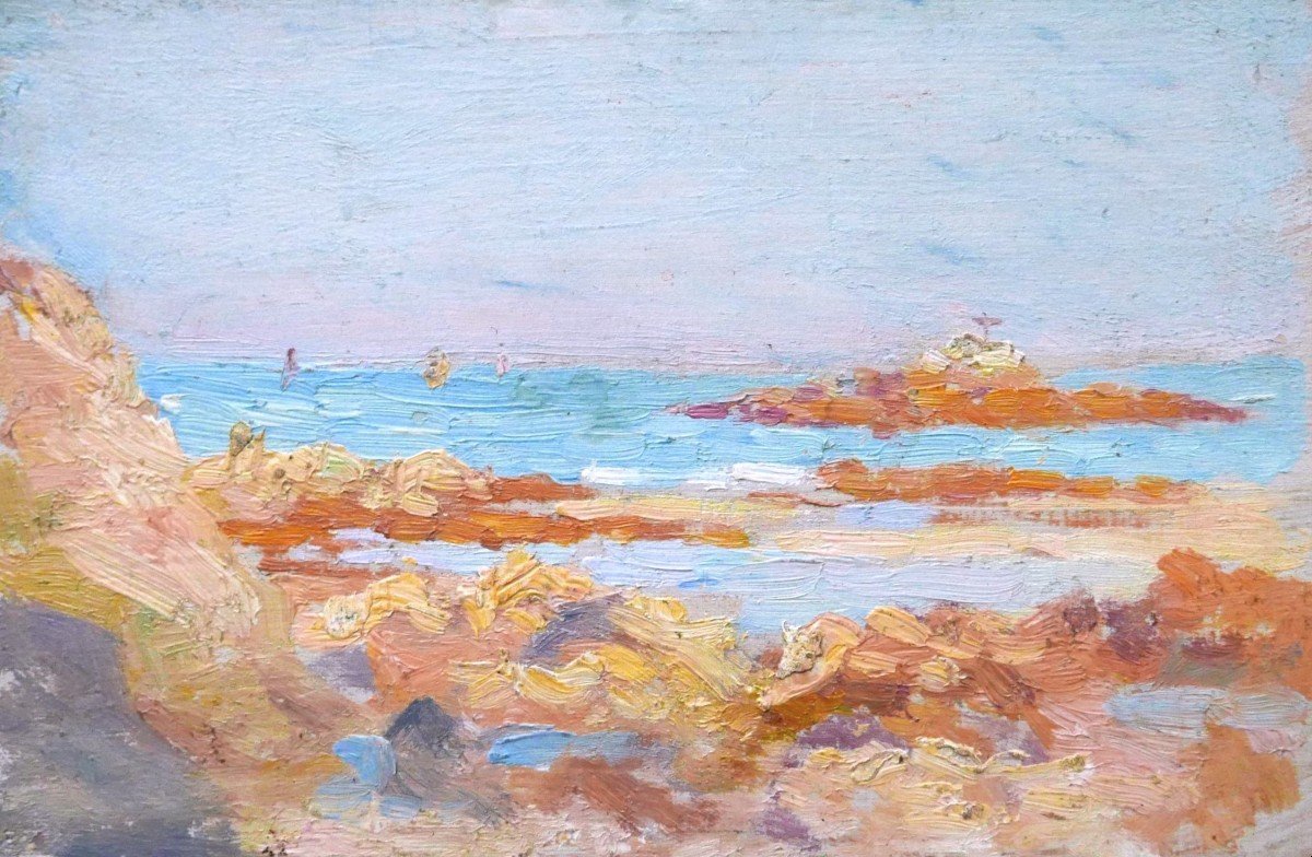 Paul Sieffert, Rocky Coast In Good Weather In Brittany / Interior At La Chaise-photo-3