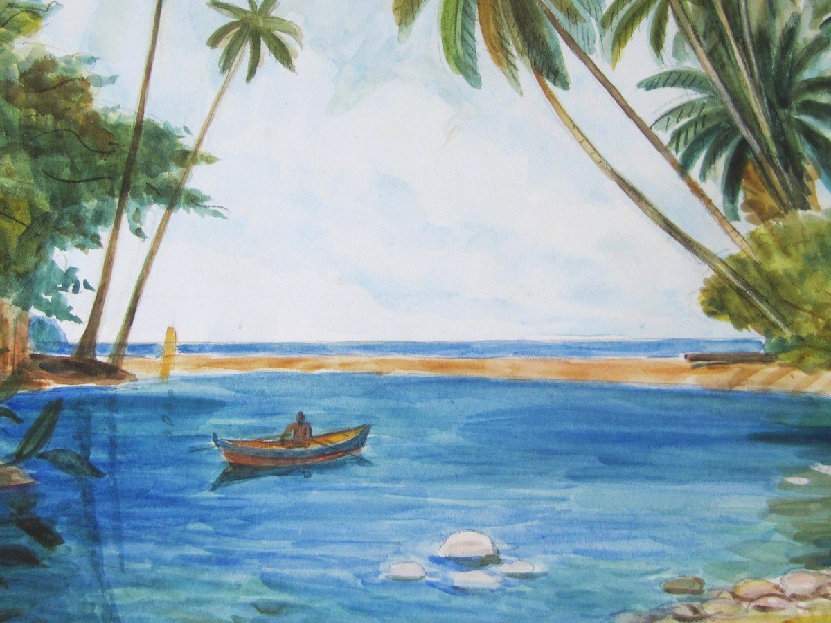 Lucien Gibert, Landscape Of Martinique Or Africa-photo-2