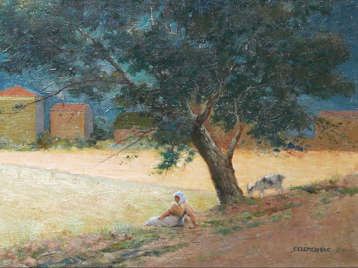François Ferdinand Clémensac, Harvest Scene In Puy-de-dôme (auvergne)-photo-4