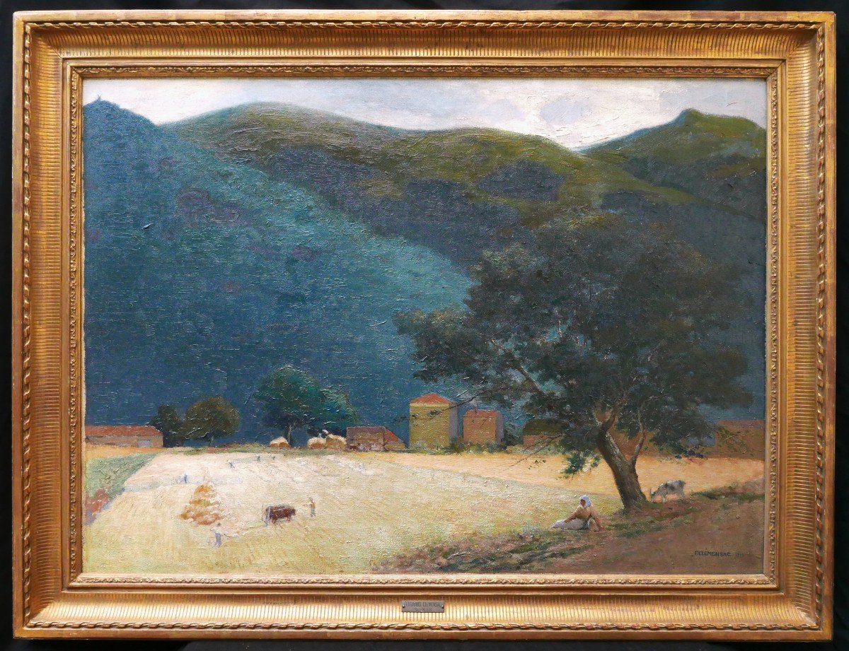 François Ferdinand Clémensac, Harvest Scene In Puy-de-dôme (auvergne)