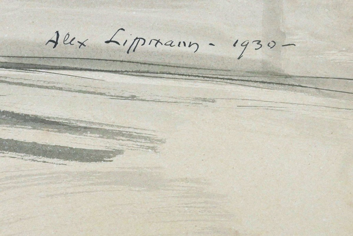 Alexandre Auguste LIPPMANN, Femme nue étendue sur un canapé-photo-3