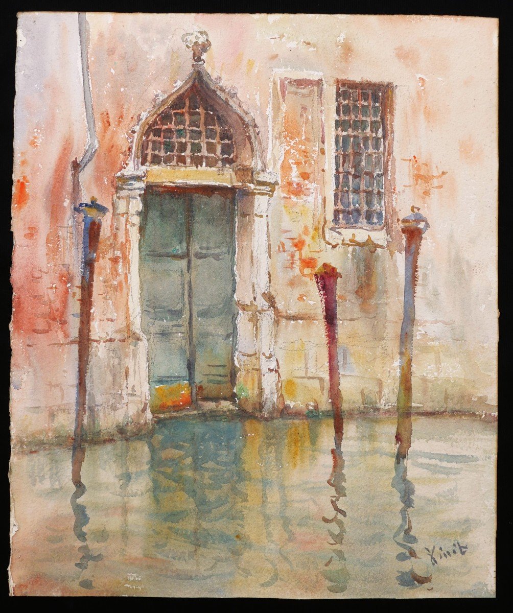 Pierre VINIT, Deux vues de palais à Venise-photo-5