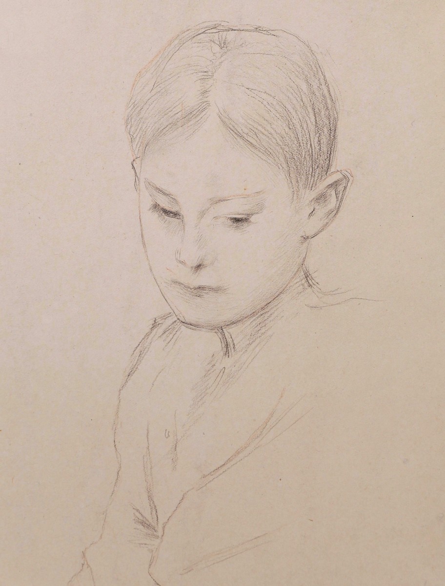 Jules-Alexis MUENIER, Portrait de jeune femme les mains jointes-photo-3