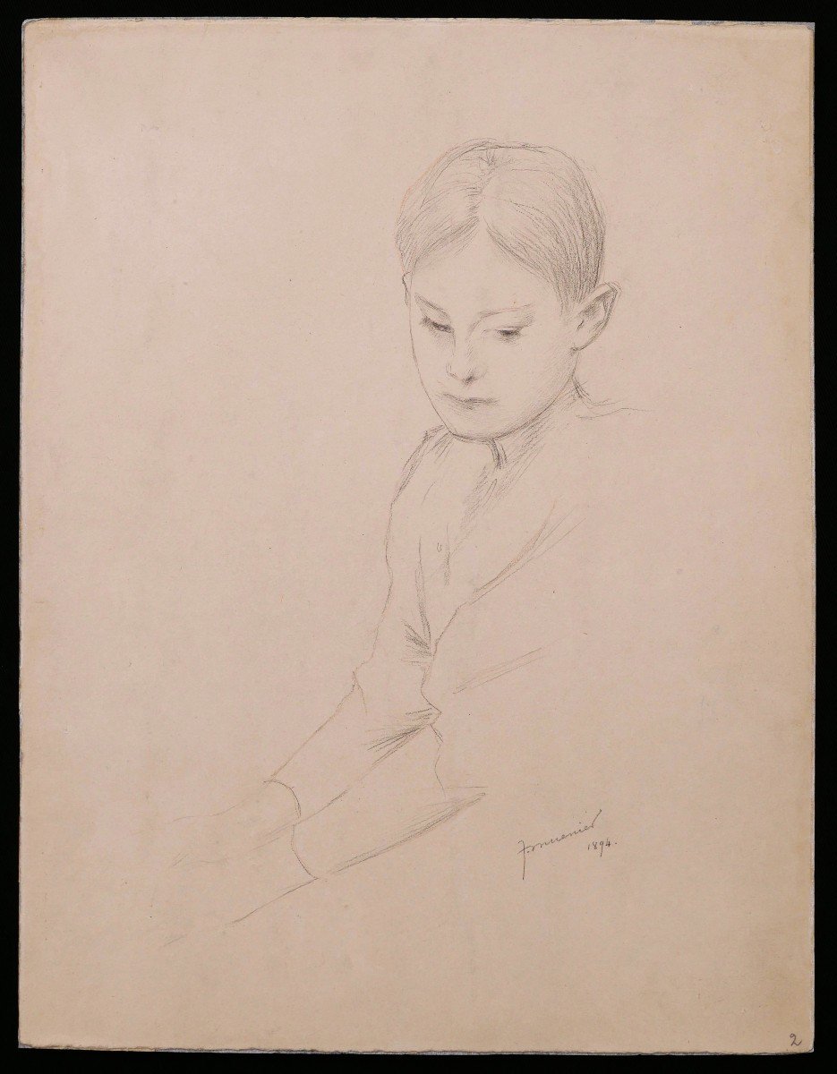 Jules-alexis Muenier, Portrait Of A Young Woman With Folded Hands-photo-1
