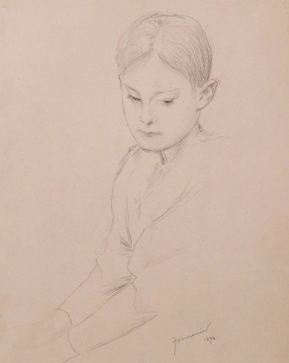 Jules-Alexis MUENIER, Portrait de jeune femme les mains jointes