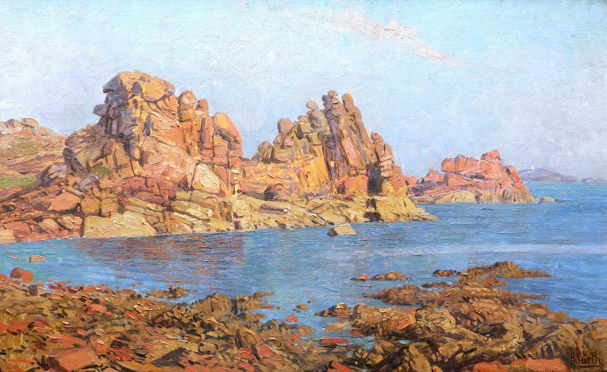 Prosper Henri Wirth, The Pointe Du Skewell In Ploumanac'h, Brittany
