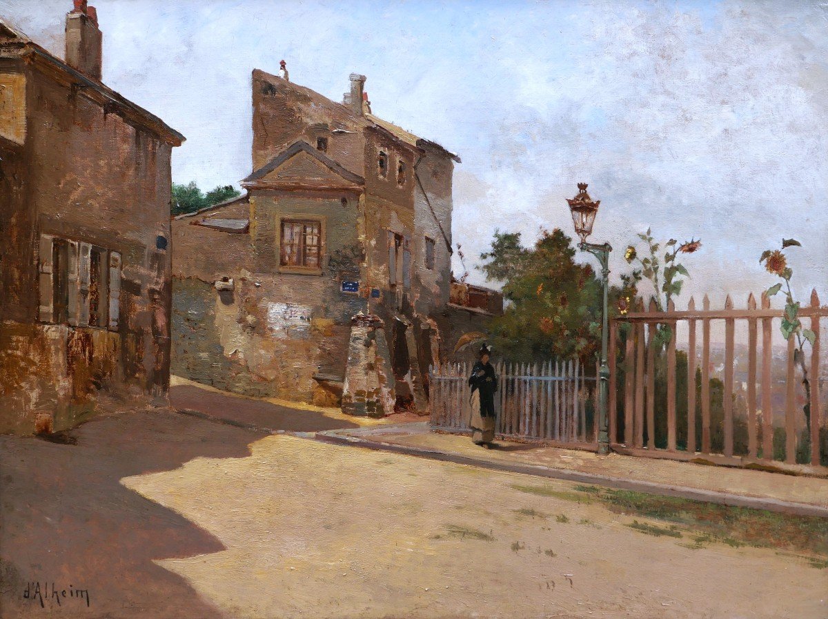 Jean d'Alheim, Femme à l'ombrelle cheminant à Montmartre
