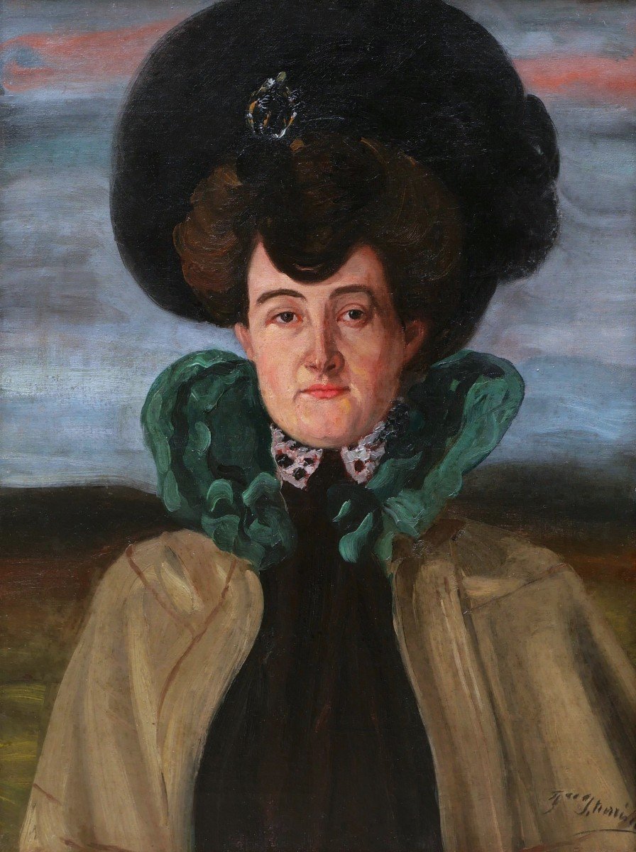 Francisco ITURRINO GONZALES, Portrait de Mauricia de Thiers au chapeau