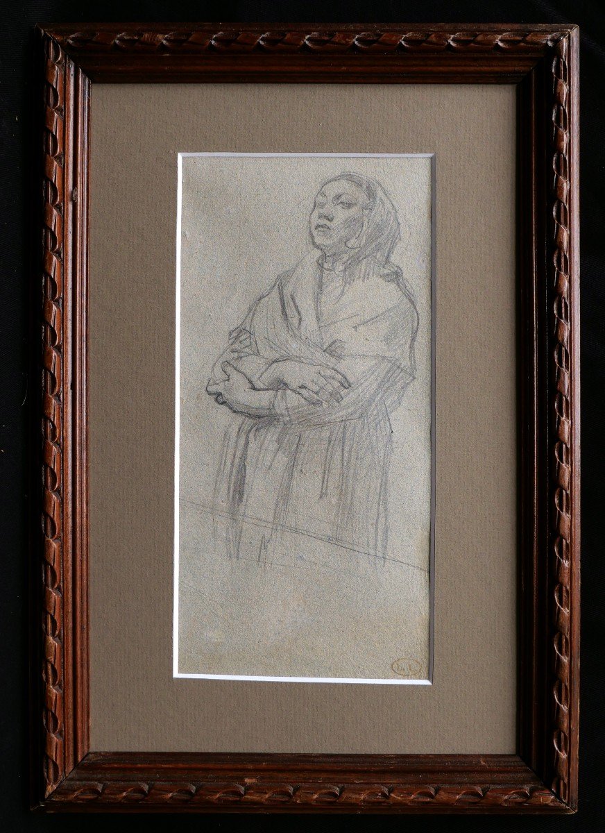 Léon Auguste LHERMITTE, Paysanne de Cauterets les bras croisés-photo-4