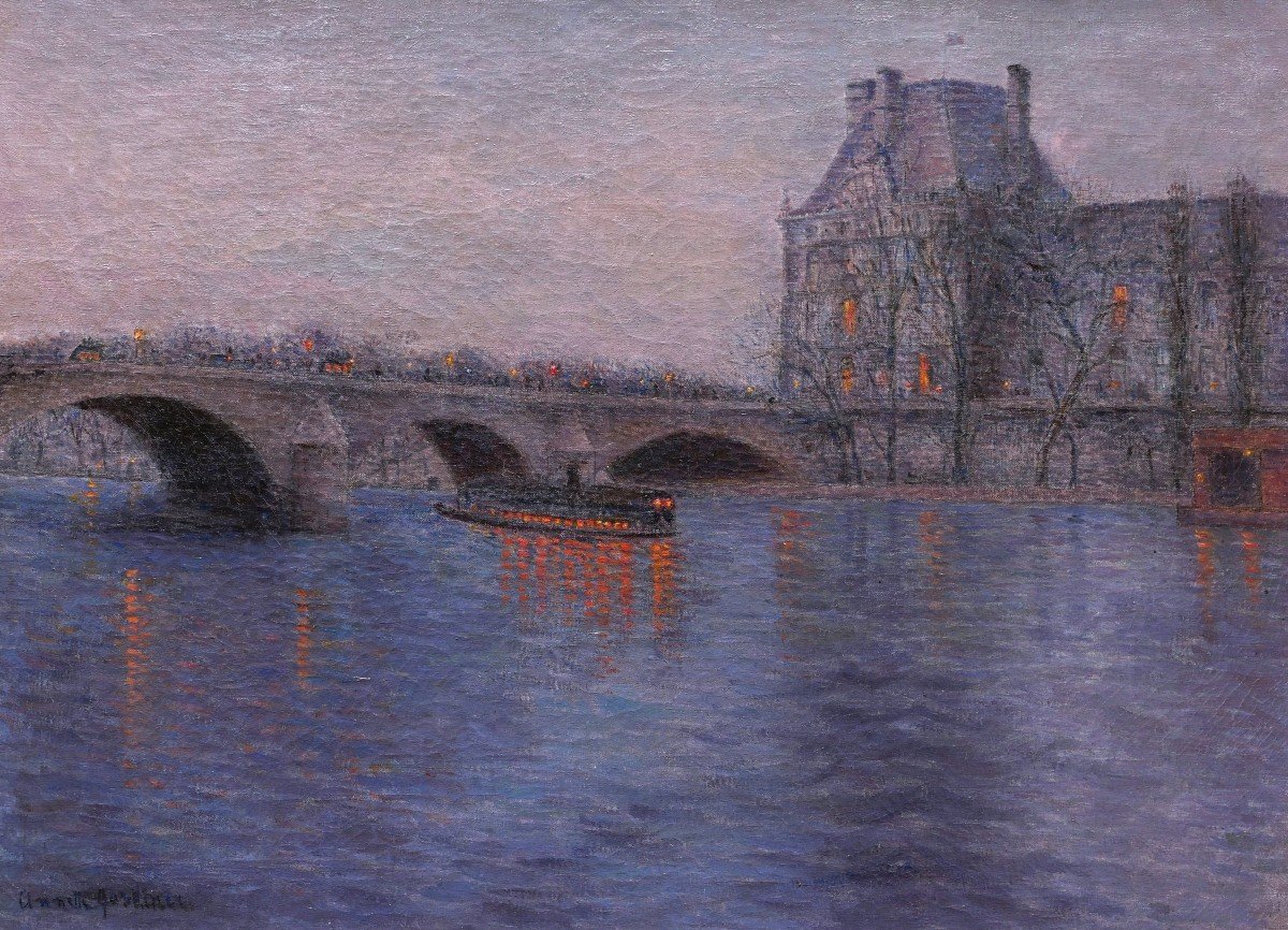 Annette GARDINER, Vue de la Seine le soir
