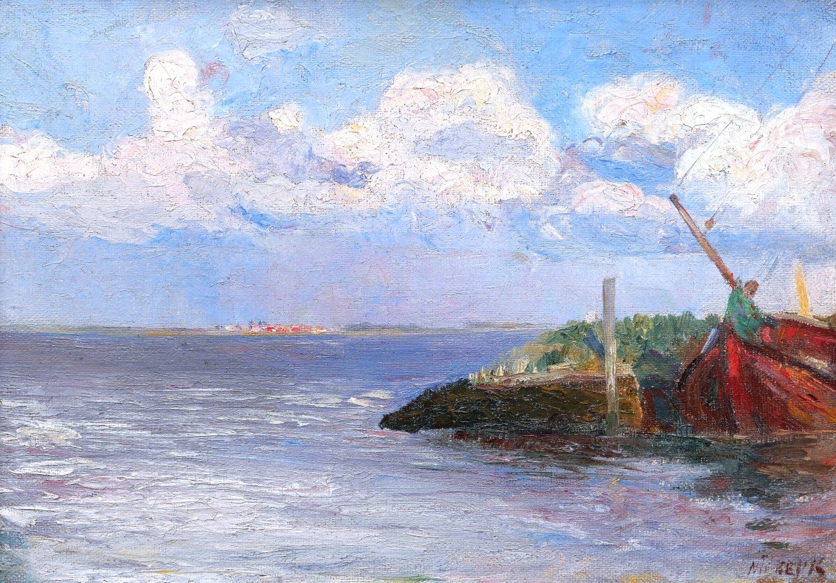 Maurits Joseph Niekerk, Maritime Landscape In Holland Or Belgium