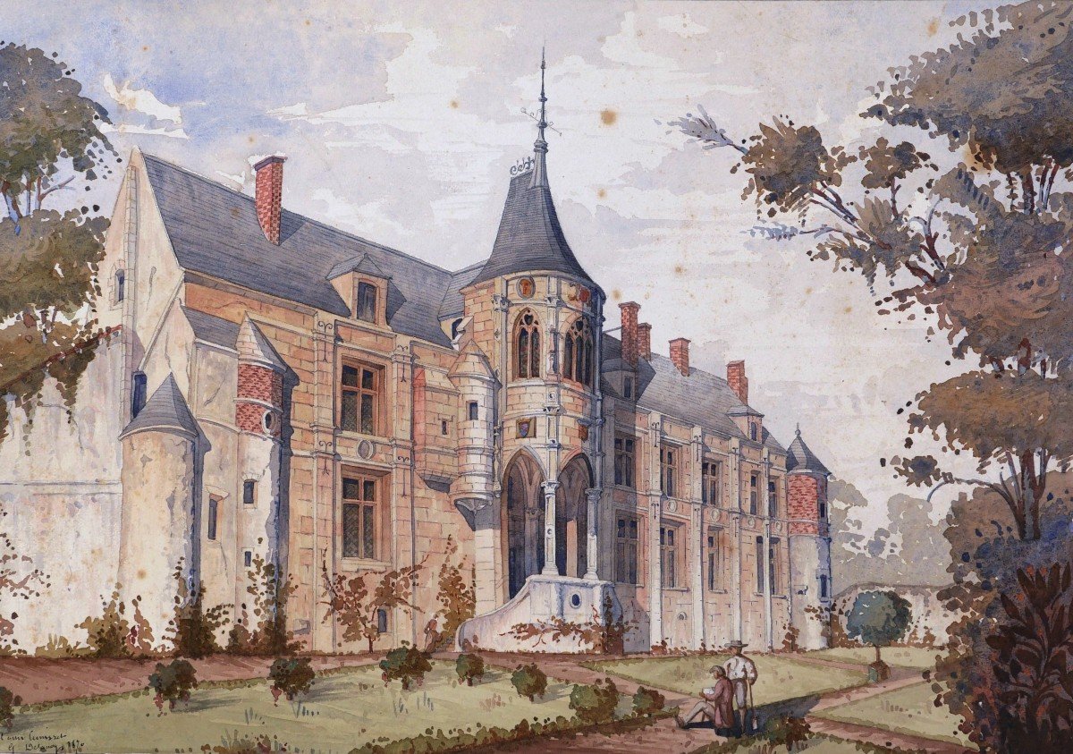 French School In 1870, The Castle Of Nantouillet