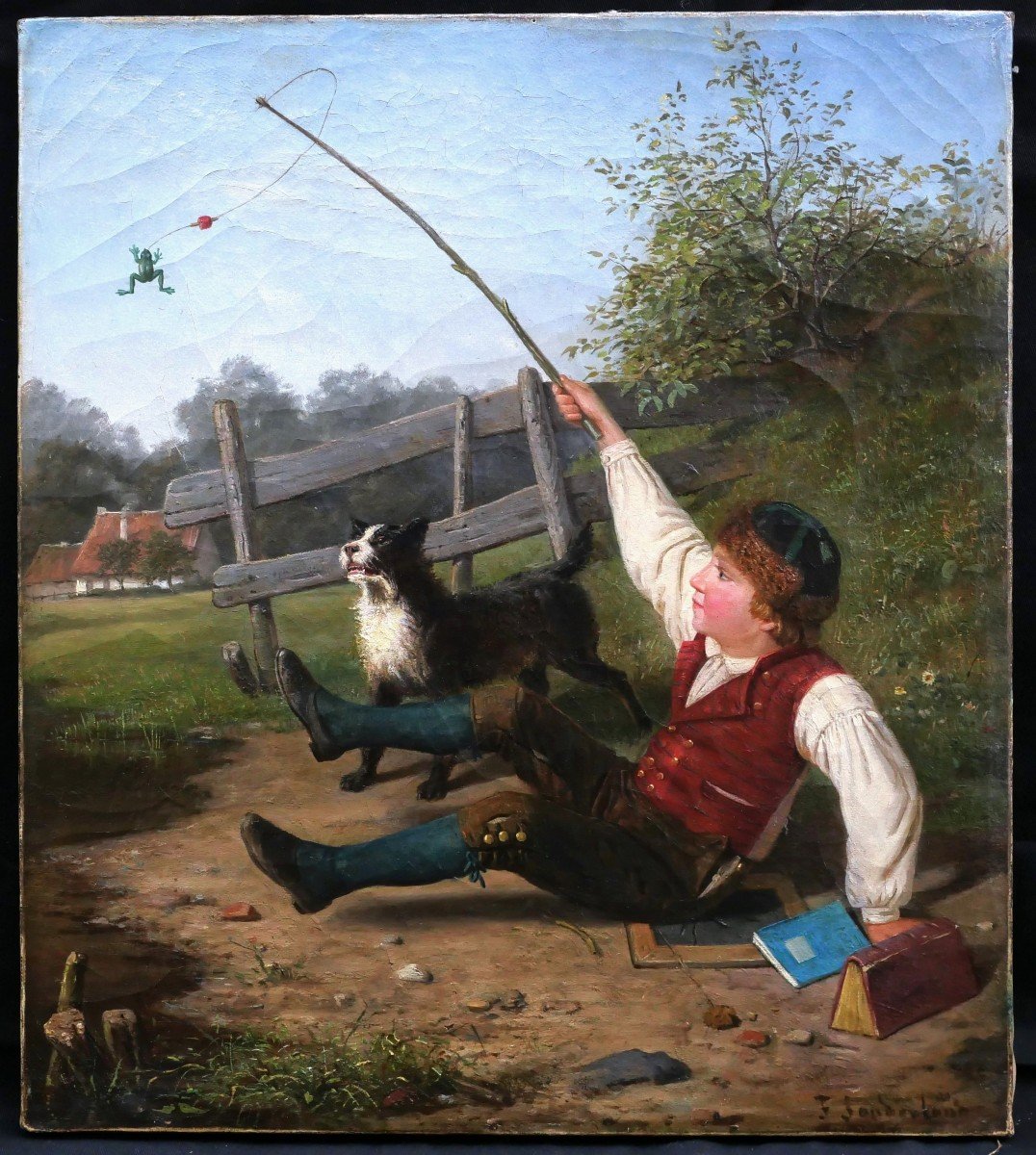 Fritz SONDERLAND, Le Pêcheur de grenouilles-photo-2