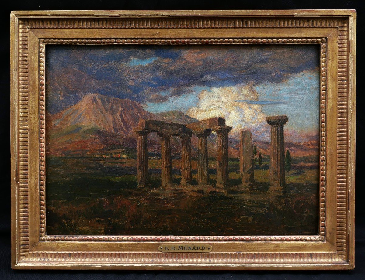 Marie Auguste Émile René MÉNARD, Le Temple d'Apollon à Corinthe, Grèce-photo-4