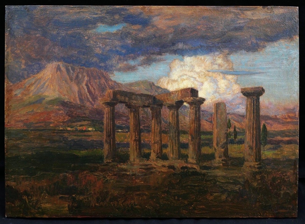 Marie Auguste Émile René MÉNARD, Le Temple d'Apollon à Corinthe, Grèce-photo-1