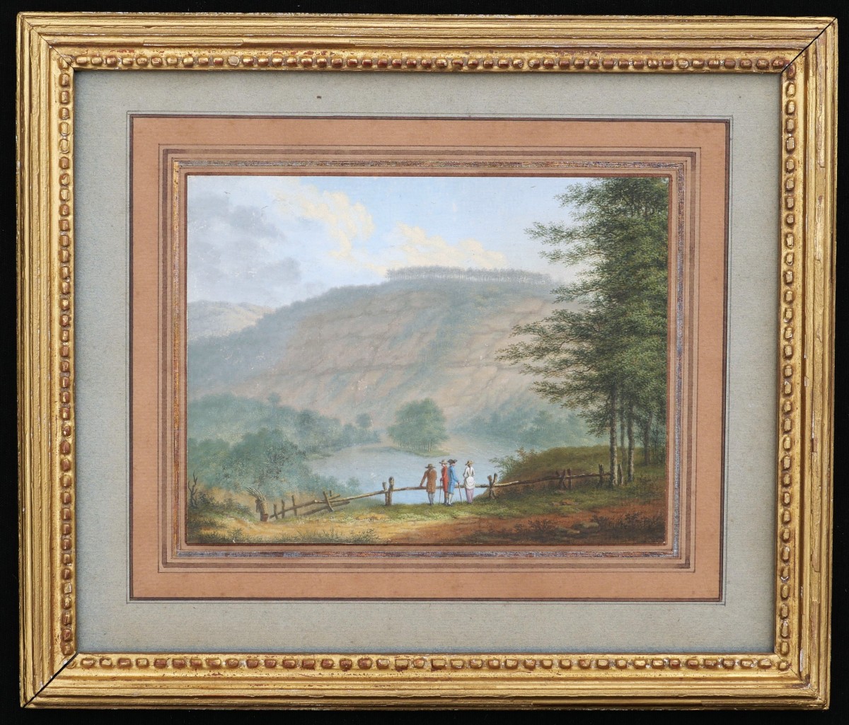 18th Century French School, Circa 1780, Figures Admiring A Lake (lake Nemi?)-photo-4