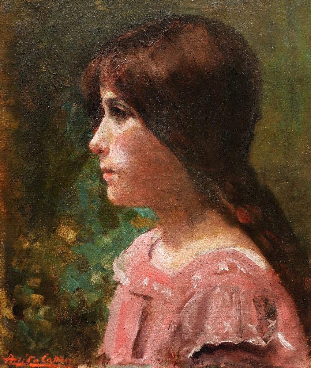 Ana de CARRIÉ, dite Anita CARRIE, Portrait de petite fille de profil