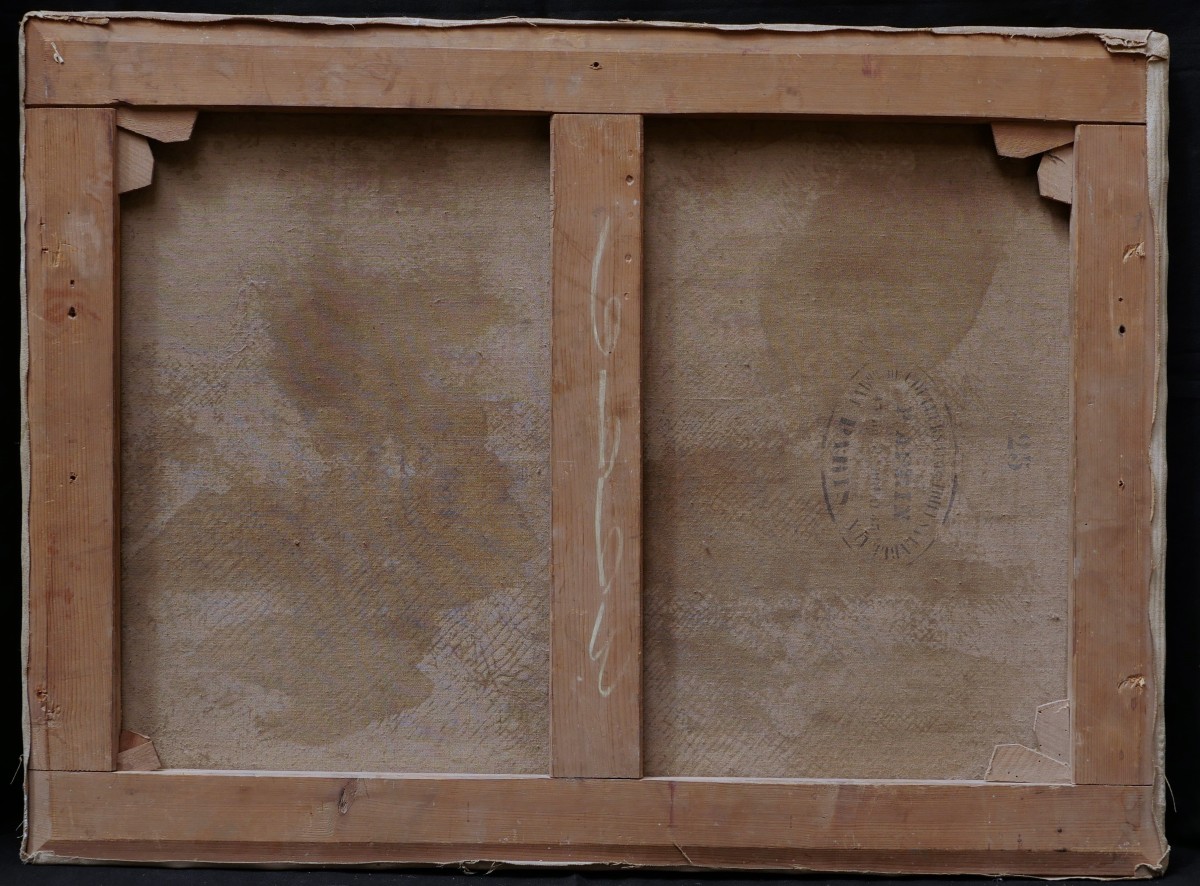 French School, Late 19th Century, Village And Ruins On The Hillsides Of A River-photo-4