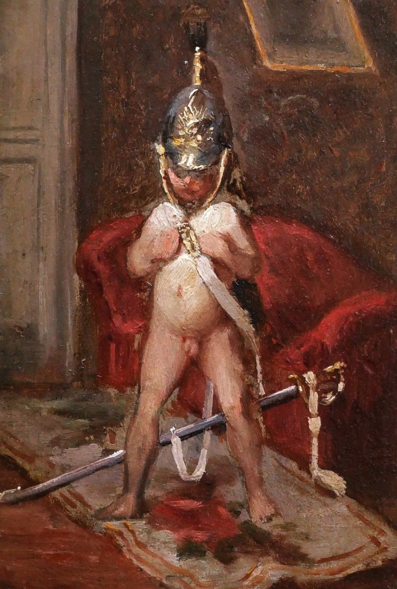 École FRANÇAISE fin XIXème siècle, suiveur de François Louis LANFANT de METZ, Le Petit soldat-photo-2