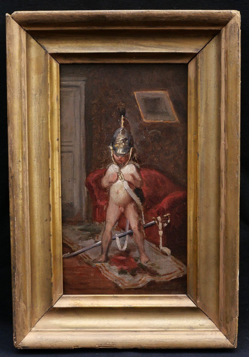 École FRANÇAISE fin XIXème siècle, suiveur de François Louis LANFANT de METZ, Le Petit soldat-photo-3
