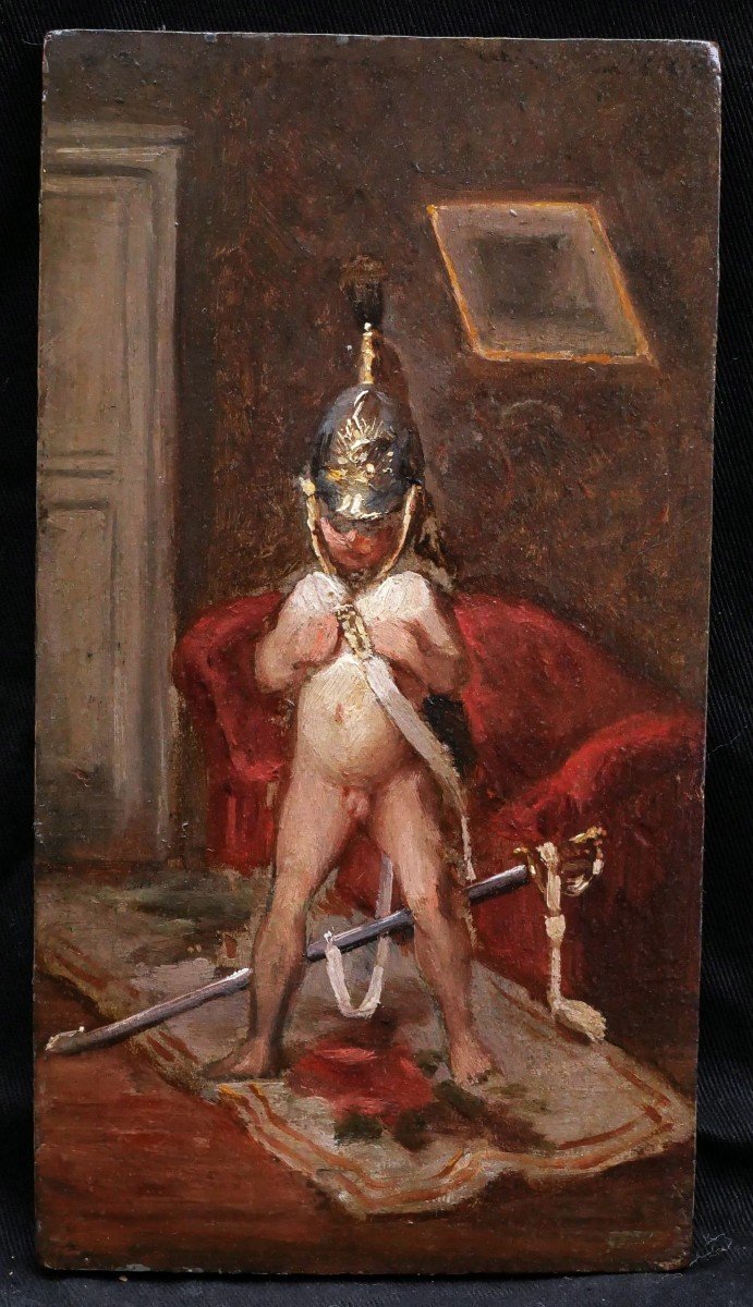 École FRANÇAISE fin XIXème siècle, suiveur de François Louis LANFANT de METZ, Le Petit soldat-photo-4