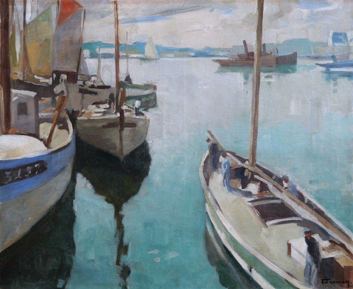 François Frenay, Boats In The Harbor Of Brest