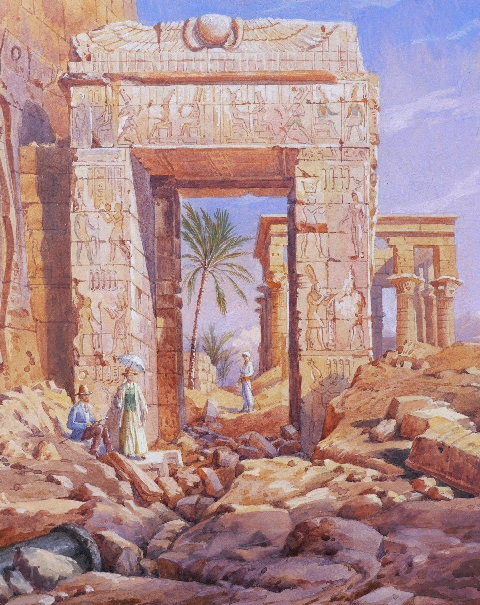 Michael Zeno Diemer, European Couple Visiting The Temple Of Isis At Philae In Egypt-photo-2