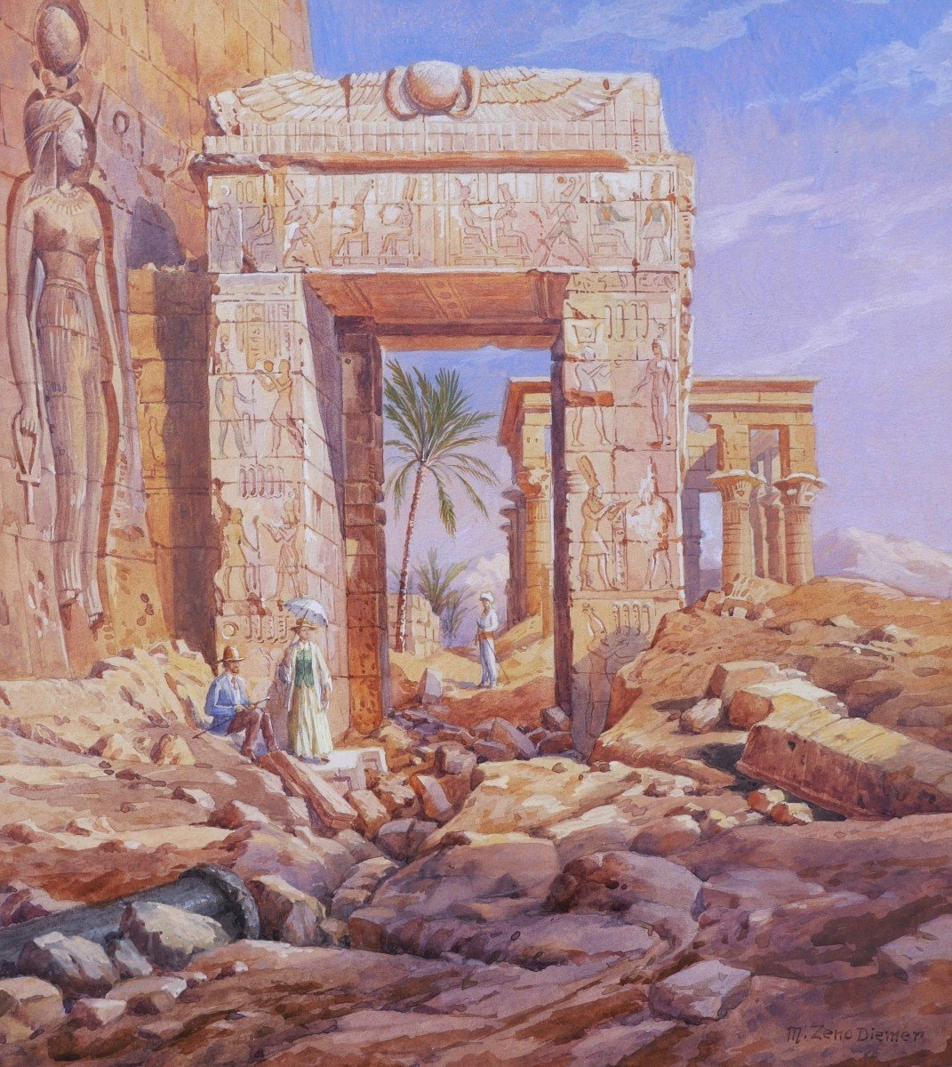 Michael Zeno Diemer, European Couple Visiting The Temple Of Isis At Philae In Egypt