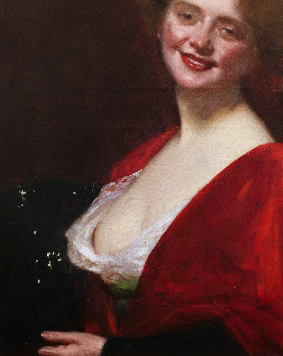 Charles Émile Auguste DURAND, dit CAROLUS-DURAN, Portrait de jeune femme souriant en décolleté-photo-3