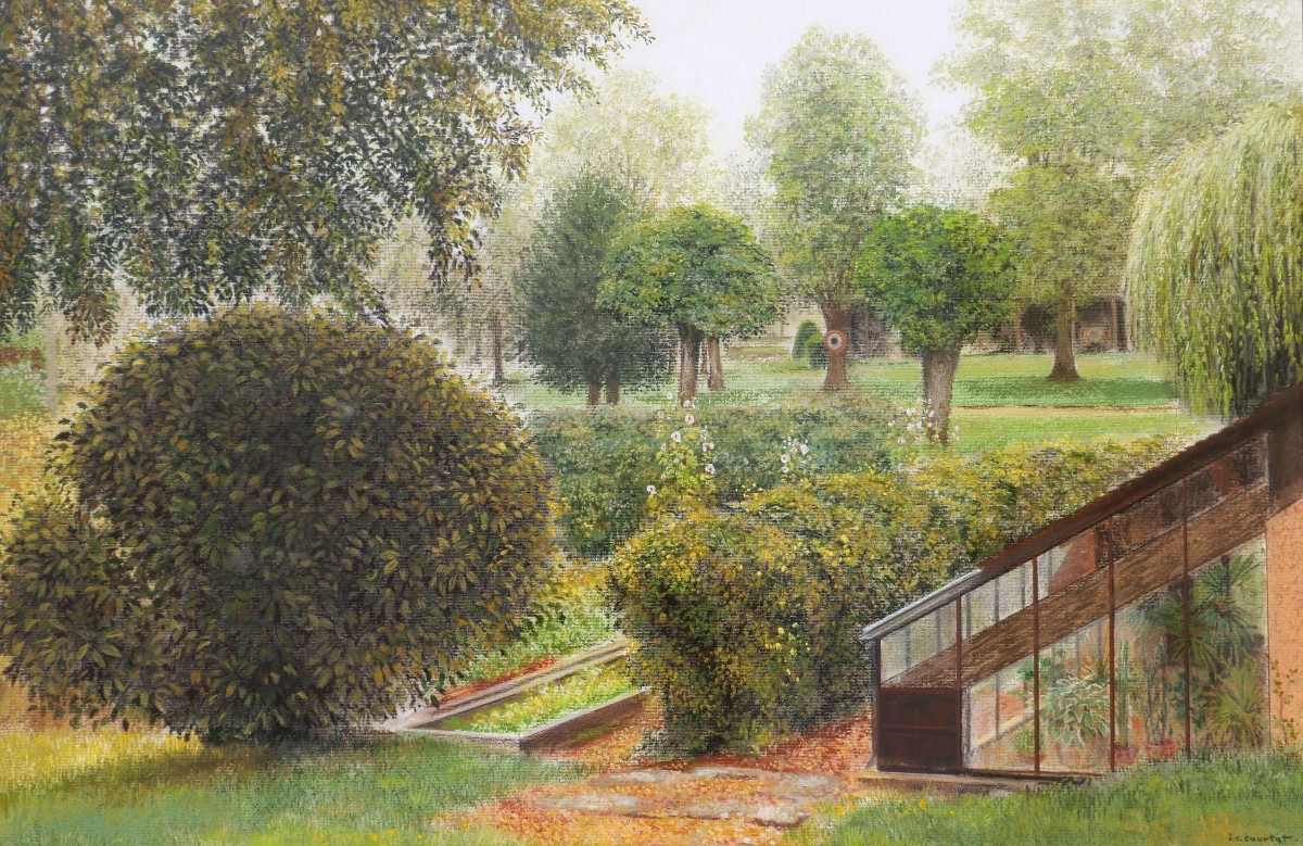 Jean-claude Courtat, Portrait Of The Garden And Greenhouse Of Didier Barbelivien