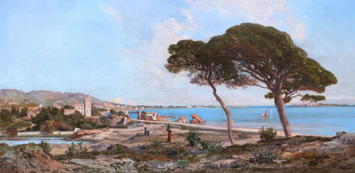 Henri-Arthur BONNEFOY, Paysage dans la baie de Cannes
