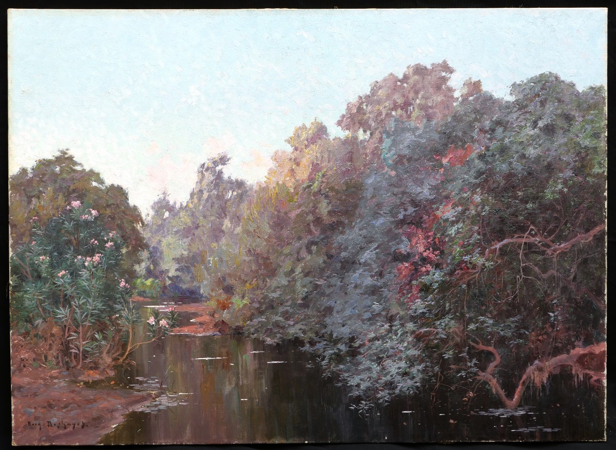 Eugène François Adolphe Deshayes, River In Algeria-photo-1
