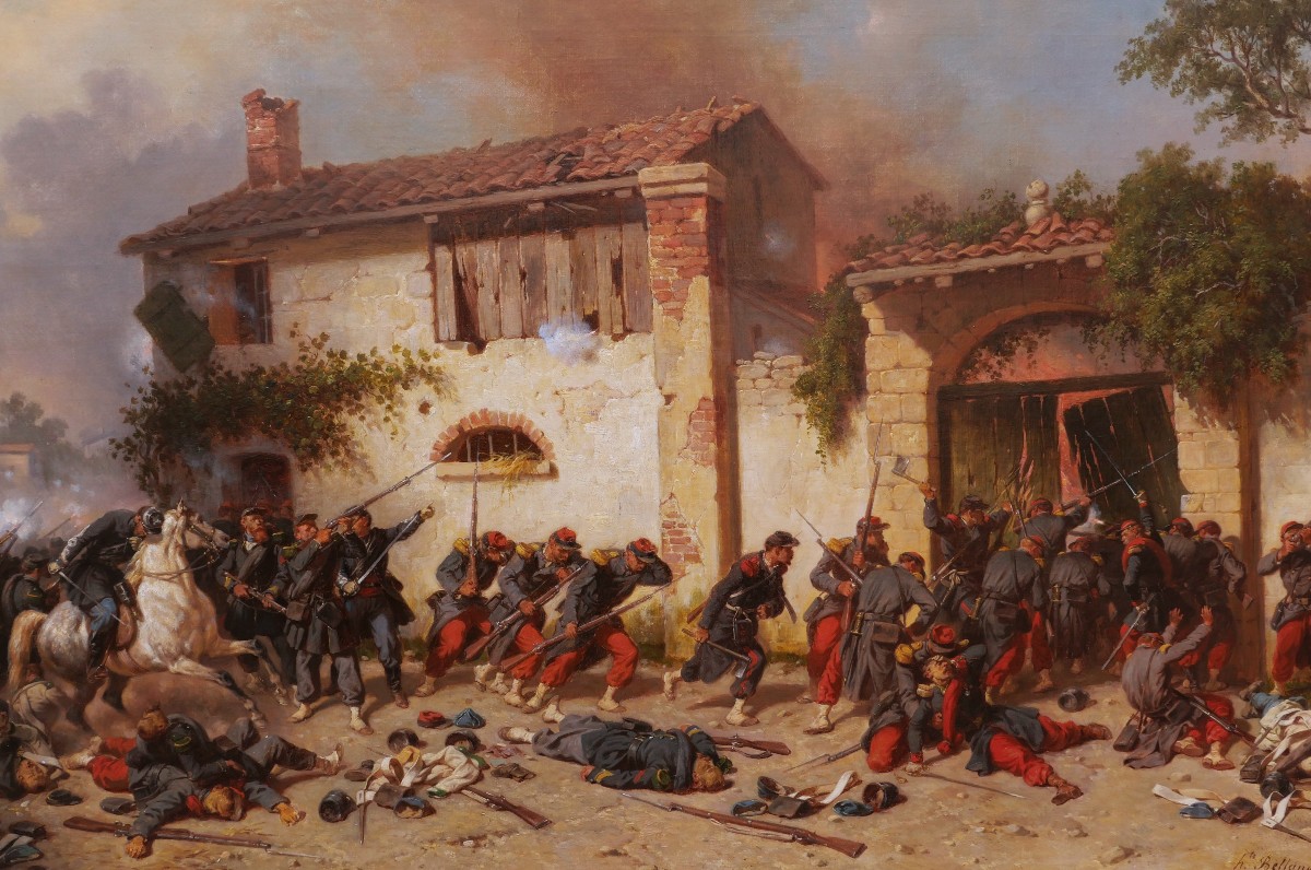 Hippolyte BELLANGÉ, Combat dans les rues de Magenta (GRAND FORMAT)-photo-3