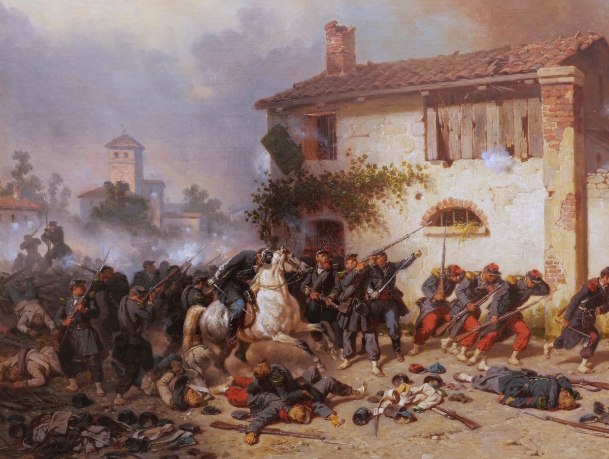 Hippolyte BELLANGÉ, Combat dans les rues de Magenta (GRAND FORMAT)-photo-2