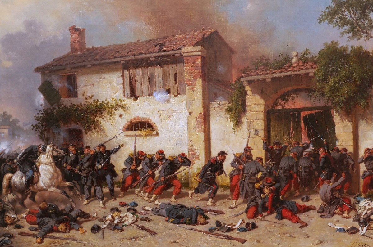 Hippolyte BELLANGÉ, Combat dans les rues de Magenta (GRAND FORMAT)-photo-3